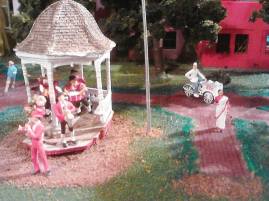 The volunteer brass band ready to break into their Beach Boys medley